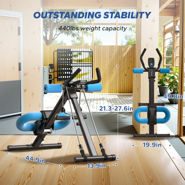 MERACH Ab Machine Adjustable Trainer Workout Foldable Knee Protection Abdominal Exercise Machine