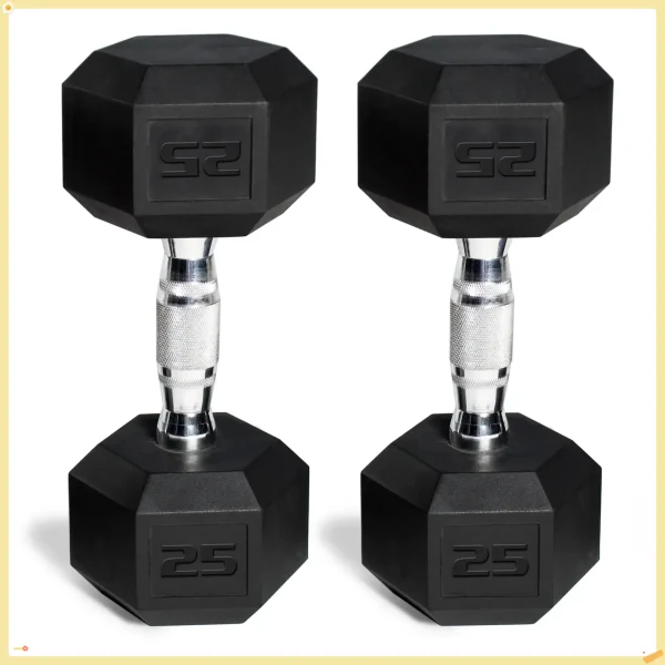 Professional 50lb Hex Dumbbell Set
