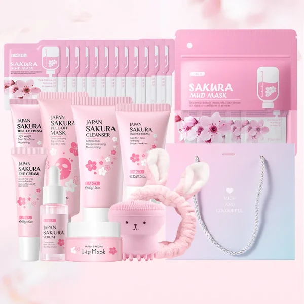 LAIKOU Japan Sakura Skincare Set Moisturizing Anti-Aging Kit