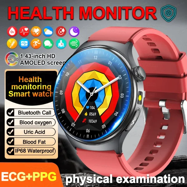 2026New Smart Watch Men Sport ECG Heart Rate Blood Pressure Health Diagnosis watch